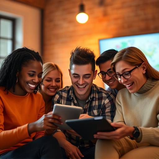 Imagen que muestra personas diversas utilizando dispositivos para acceder a internet, simbolizando la inclusi&oacute;n digital.